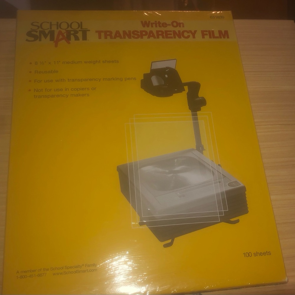 School smart write on transparency film